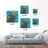 different size wall art canvas painting depicts a gorgeous and colorful bouquet of flowers.