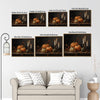 Dark Moody Fall Pumpkin Candle Still Life Vintage Farmhouse Canvas Wall Art