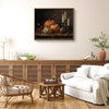 Dark Moody Fall Pumpkin Candle Still Life Vintage Farmhouse Canvas Wall Art