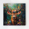 deer in flowers wall art decor painting