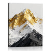 wall art canvas shows a snowy mountain with its summit covered in gold