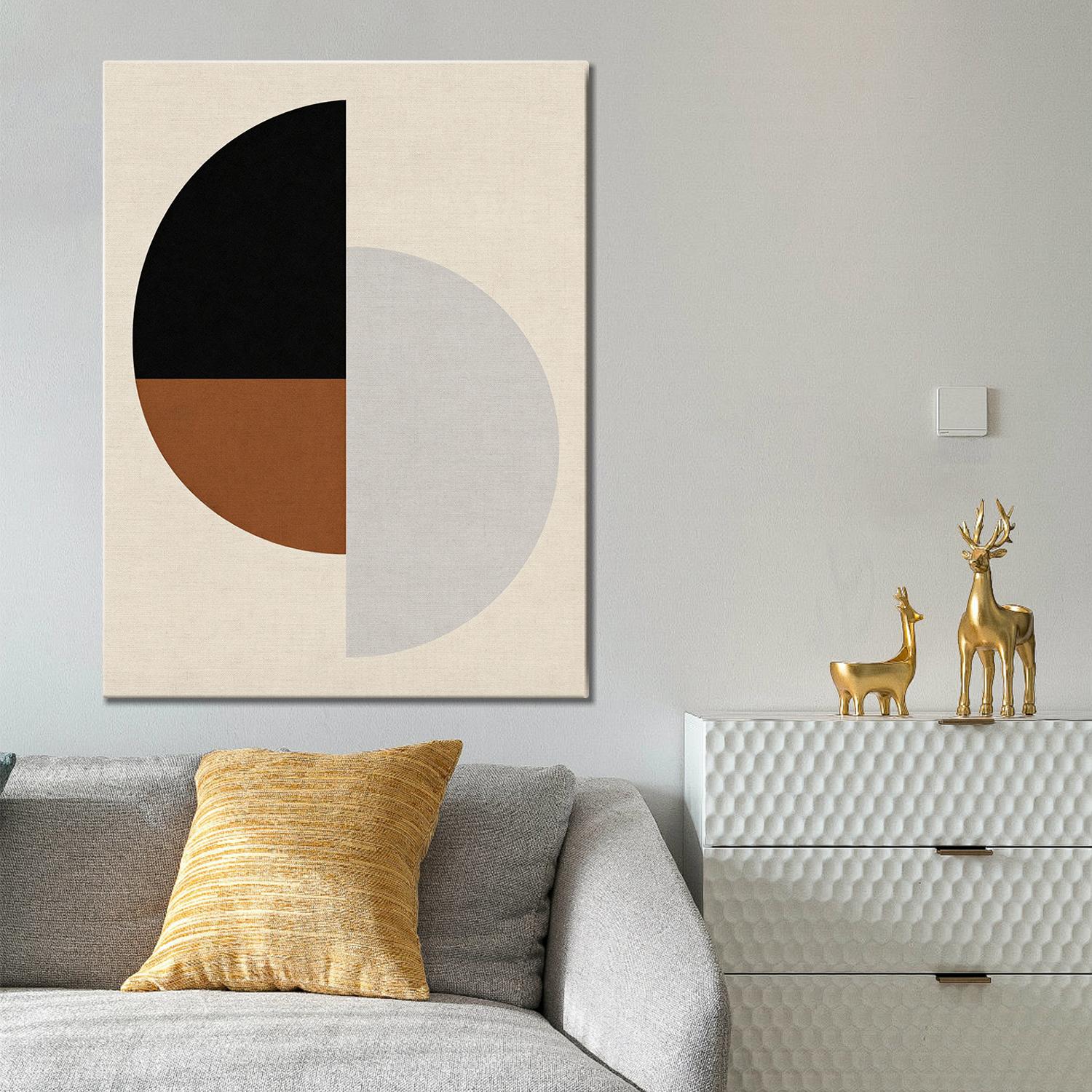 living room wall art canvas geometric circular minimalism