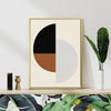gold frame wall art canvas geometric circular minimalism
