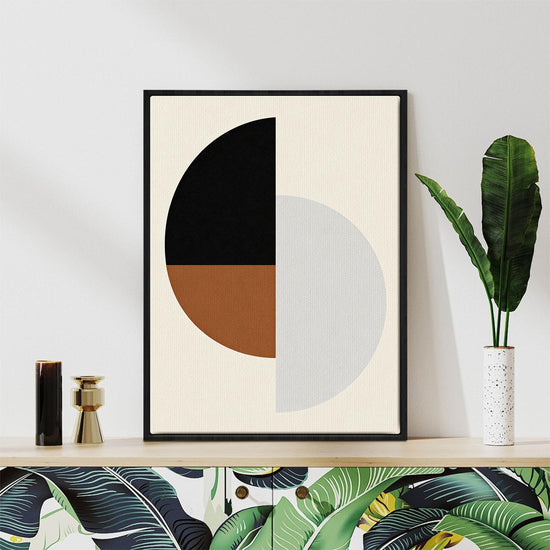 black frame wall art canvas geometric circular minimalism