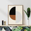 light oak color frame wall art canvas geometric circular minimalism