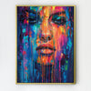 gold frame abstract beautiful woman art canvas