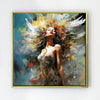 gold frame flower goddess wall art painting
