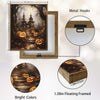 Spooky Haunted House Jack O Lantern Forest Halloween Canvas Wall Art