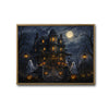 Full Moon Haunted House Ghost Jack O Lantern Halloween Canvas Wall Art