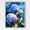 A white frame hydrangea wall art painting 