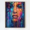 light oak frame abstract beautiful woman art canvas