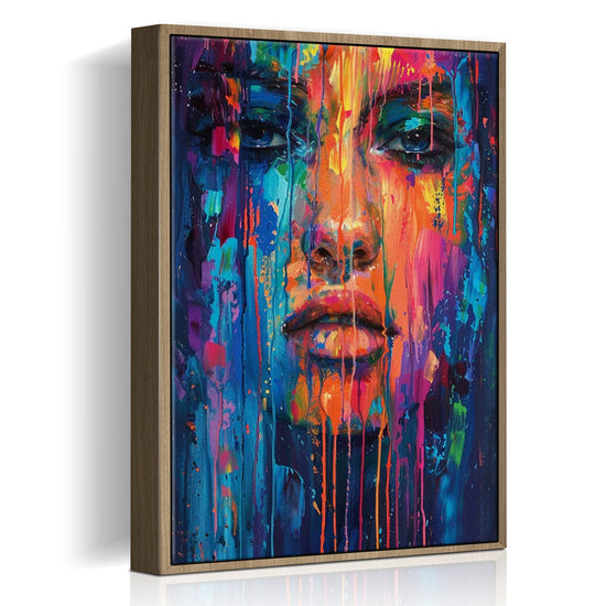 light oak frame abstract beautiful woman art decor
