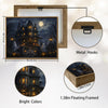 Full Moon Haunted House Ghost Jack O Lantern Halloween Canvas Wall Art