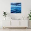 living room wall art canvas painting depicts rough sea scene