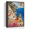 coffee frame seaside town scenery wall  on the booksheif
