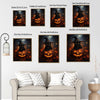 Black Cat Witch Hat Glowing Jack O Lantern Dark Forest Halloween Canvas Wall Art