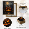 Glowing Jack O Lantern Haunted Castle Full Moon Halloween Canvas Wall Art