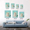 different size wall art canvas painting depicts stacked floral teacups