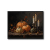 Dark Moody Fall Pumpkin Candle Still Life Vintage Farmhouse Canvas Wall Art