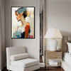 black frame wall art painting in the living room