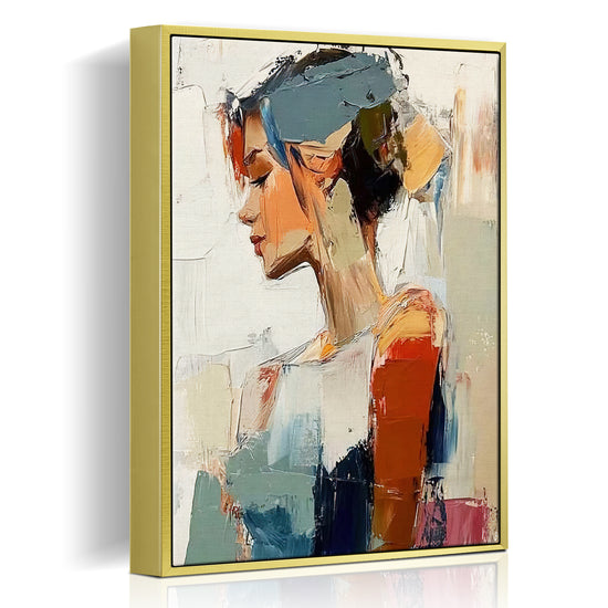 gold frame wall art women painting