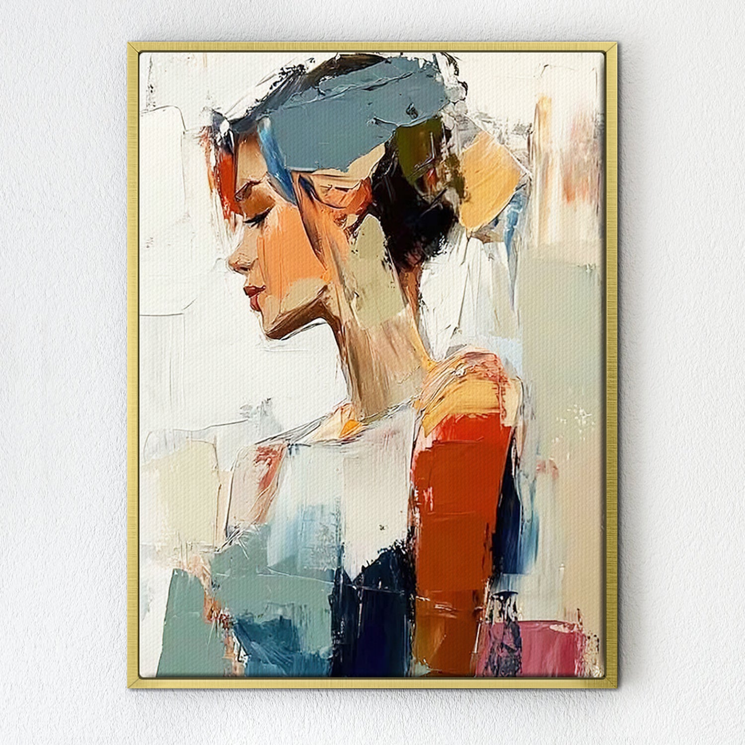 gold frame wall art women painting