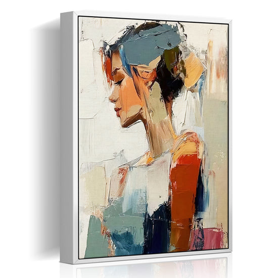 white frame wall art women painting