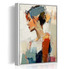 white frame wall art women painting