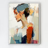 white frame wall art women painting