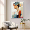 white frame wall art women painting in the living room
