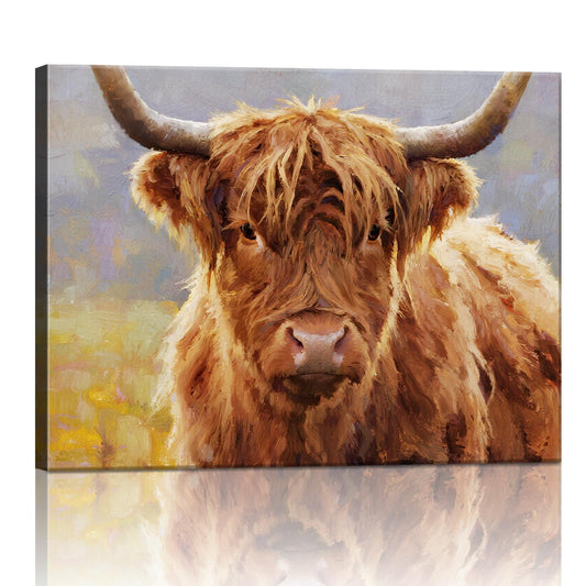 wall art canvas highland cattle