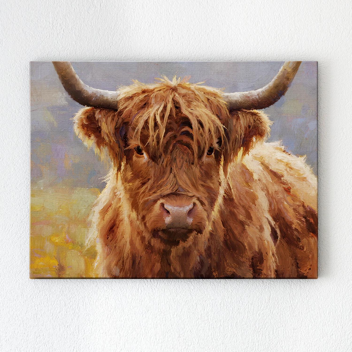 wall art canvas highland cattle
