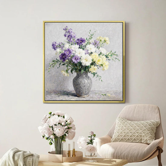 gold frame wall art colorful flowers 