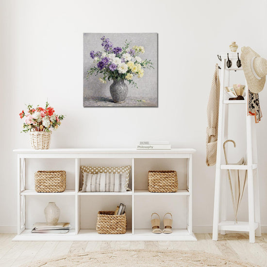 living room wall art colorful flowers 