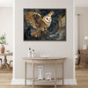 wall art print flying owl black frame living room painting