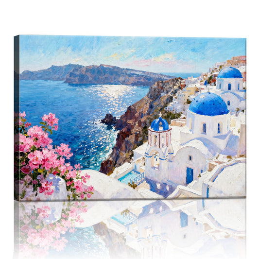 wall art canvas santorini scenery
