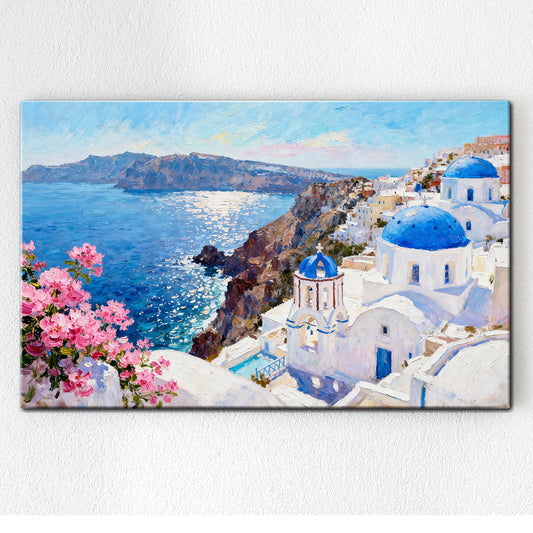 wall art canvas santorini scenery