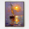 coffee frame sailboat on the sea at sunset canvas print