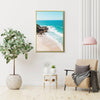 gold frame wall art canvas seashore waves landscape