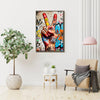 coffee frame wall art painting victory gesture hang on the wall