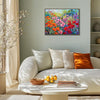 coffee frame wall art canvas painting depicts a colorful sea of ​​flowers