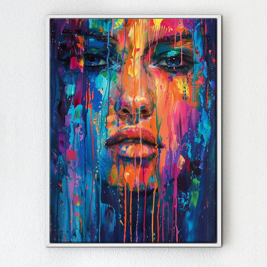 white frame abstract beautiful woman wall art painting