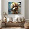 white frame flower goddess canvas print